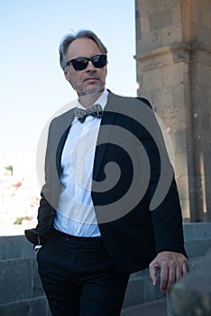 Attractive mature man with tuxedo
