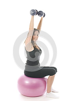 Attractive middle age woman core ball