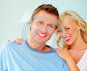 An attractive middle aged woman with a man. Portrait of an attractive middle aged woman with a man.