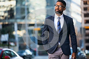 Attractive mixed ethnicity multiethnic business man in modern suit, handsome commercial model with copy space