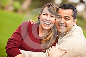 Attractive Mixed Race Couple Portrait