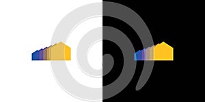 Attractive and modern colorful house logo design