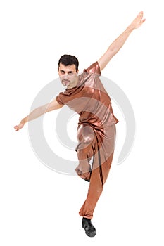 Attractive modern dancer showing some movements