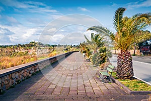 Attractive morning scene of Milazzo cape with nature reserve Piscina di Venere, Sicily, Italy, Europe. Amazing spring outdoor view photo