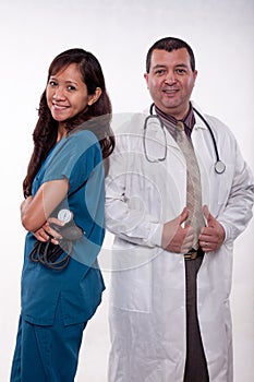 Attractive multi racial medical team