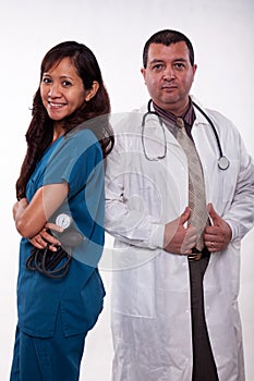 Attractive multi racial medical team