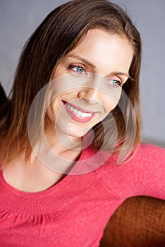 Attractive older woman looking away