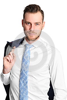 Attractive relaxed businessman after work