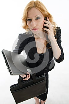 Attractive russian blond businesswoman