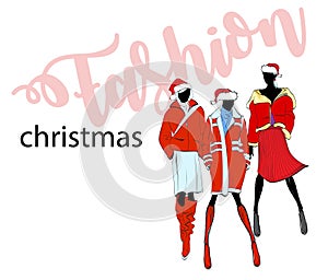 Fasion christmas illustration. photo