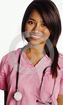 Attractive smiling young Asian student nurse