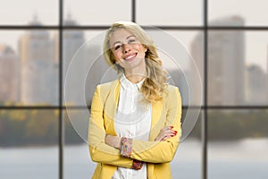 Attractive smiling young business woman.