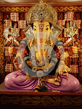 The Attractive Sculpture Of Lord Ganesh Ganeshafestival2020 Narayan Peth Pune Maharashtra India photo