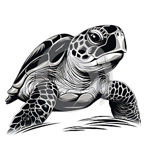 Attractive Turtle Logo Design AI Generated
