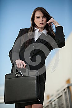 Attractive twenties caucasian businesswoman