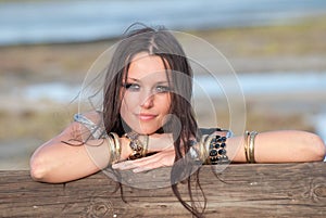 Attractive woman on beach