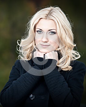 Attractive Woman in black Coat