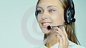 Attractive woman - call center operator