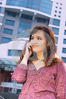 Attractive woman with cell phone