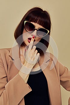 attractive woman Charm red nails model luxury sunglasses Lifestyle unaltered