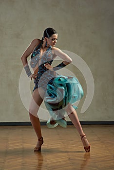 Attractive woman dancing ballroom dance