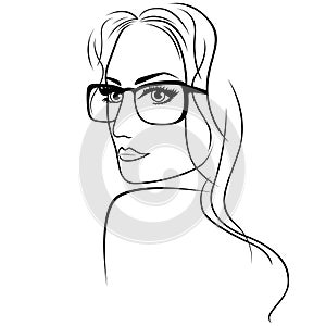 Attractive woman in eyeglasses