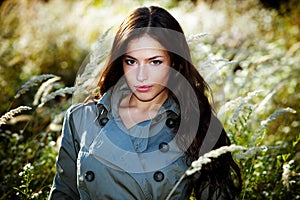 Attractive woman in field