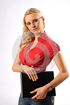 Attractive Woman with File