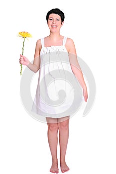 Attractive woman with a flower