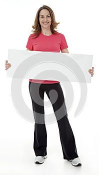Attractive Woman Holding Blank Sign