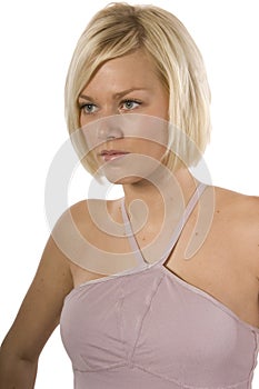 Attractive woman looking intent