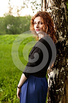 Attractive woman in nature