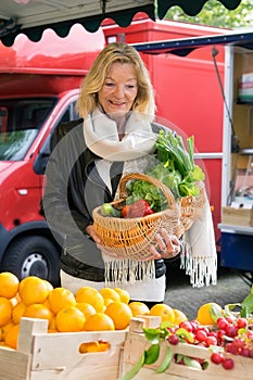 Attractive woman shopping for fresh produce