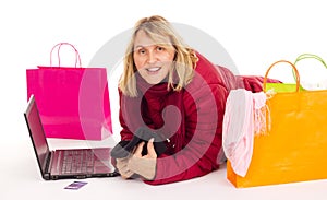 Attractive woman shopping over the internet