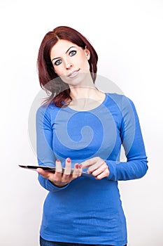 Attractive woman with Tablet PC
