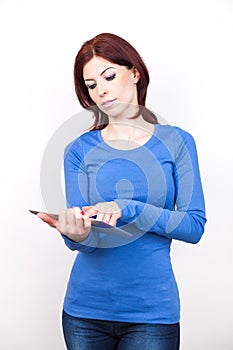 Attractive woman with Tablet PC