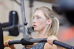 Attractive woman training