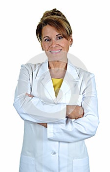 Attractive Woman Wearing a Lab Coat photo