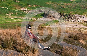 Attractive woman in the weeds