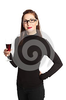 Attractive woman with wine glass