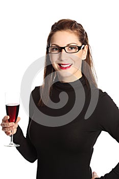 Attractive woman with wine glass