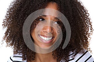 Attractive young african american woman smiling