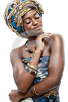 Attractive young African fashion model.