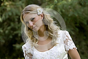 Attractive young blond bride