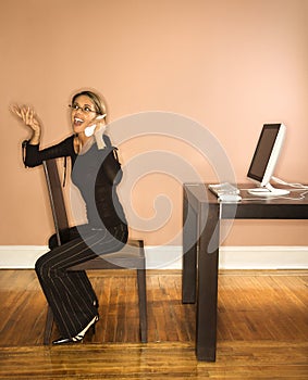 Attractive Young Businesswoman Talking on Phone