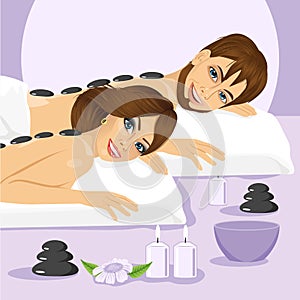 Attractive young couple on a spa