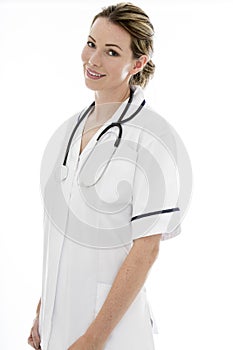 Attractive Young Female Doctor With a Stethoscope