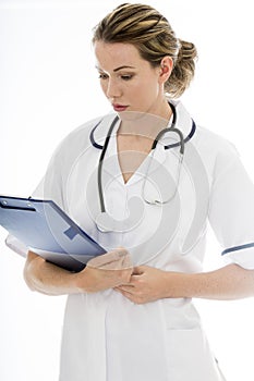 Attractive Young Female Doctor With a Stethoscope