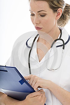 Attractive Young Female Doctor With a Stethoscope