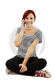 Attractive young girl making a phone call